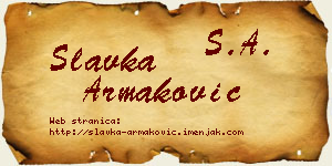 Slavka Armaković vizit kartica